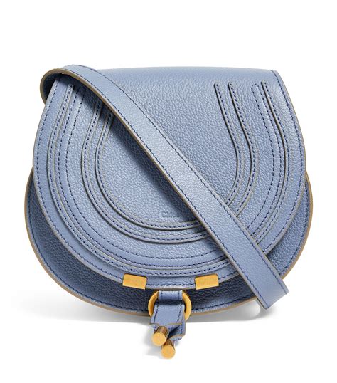 chloe marcie shady blue|Small Marcie saddle bag in grained leather .